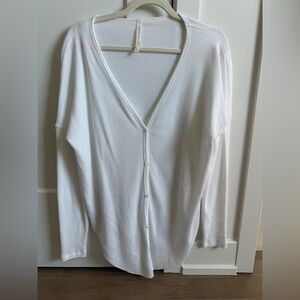 Aritzia Babaton White Waffle Knit Top